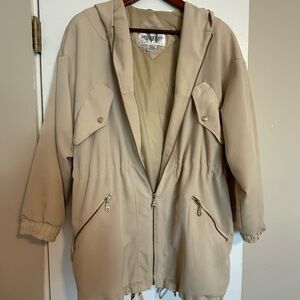 Mulberry Street Beige Hooded Utility Jacket – Size Small